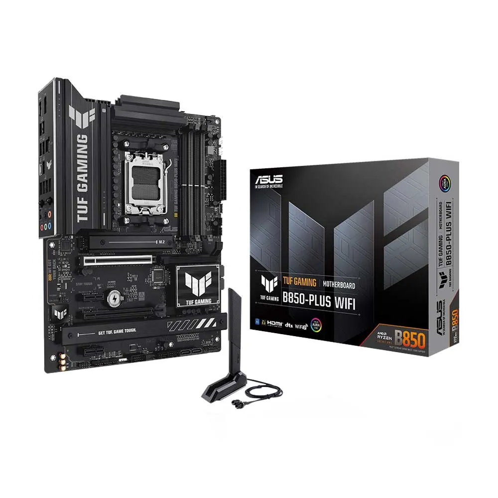 ASUS TUF Gaming B850-PLUS WiFi AMD AM5 B850 ATX Motherboard, 14+2+1 80A Stages, AI Ready, DDR5, PCIe 5.0