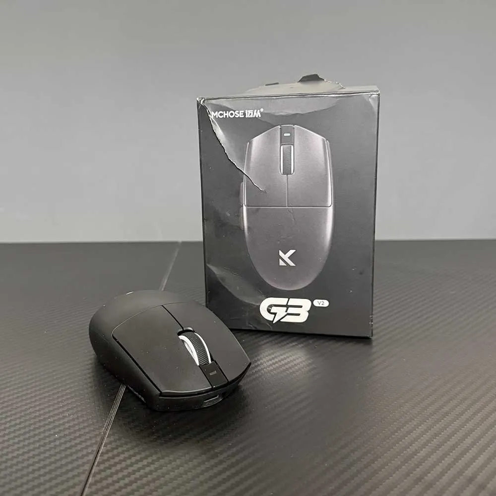MCHOSE G3 Ultra Wireless Gaming Mouse，Dual 8K Polling Rate Focus PixArt PAW 3395 Optical Sensor - 26k DPI, 64g Ultra-Lightweight, Tri-Mode Connection - Used