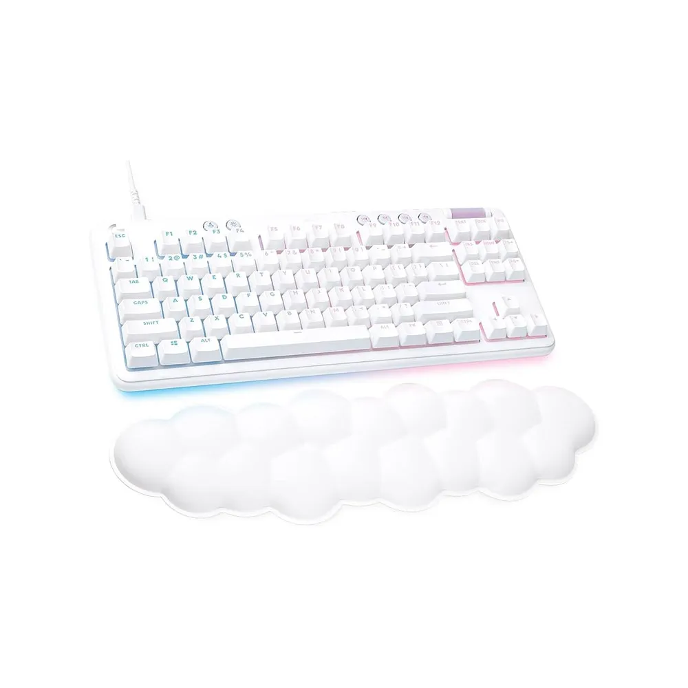 Logitech G713 Wired Mechanical Gaming Keyboard with LIGHTSYNC RGB Lighting, Tactile Switches (GX Brown) - White Mist