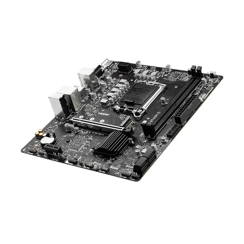 MSI PRO B760M-E Motherboard, Micro-ATX - Supports 14th/13th/12th Gen Intel Core Processors, LGA 1700 - DDR5 Memory Boost 5600MHz