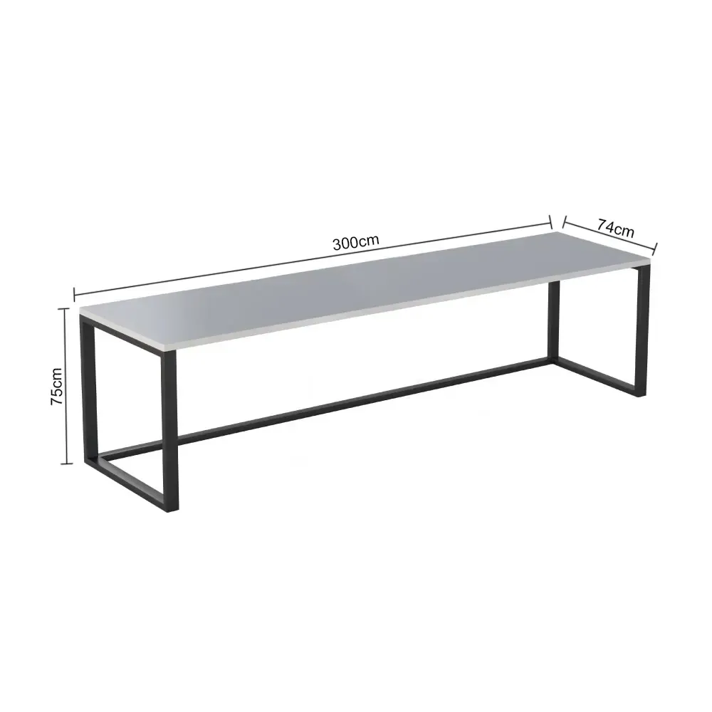 Custom Desk DK300 White V2 (300*75*74, Ballon Press Surface, 500KG max load)