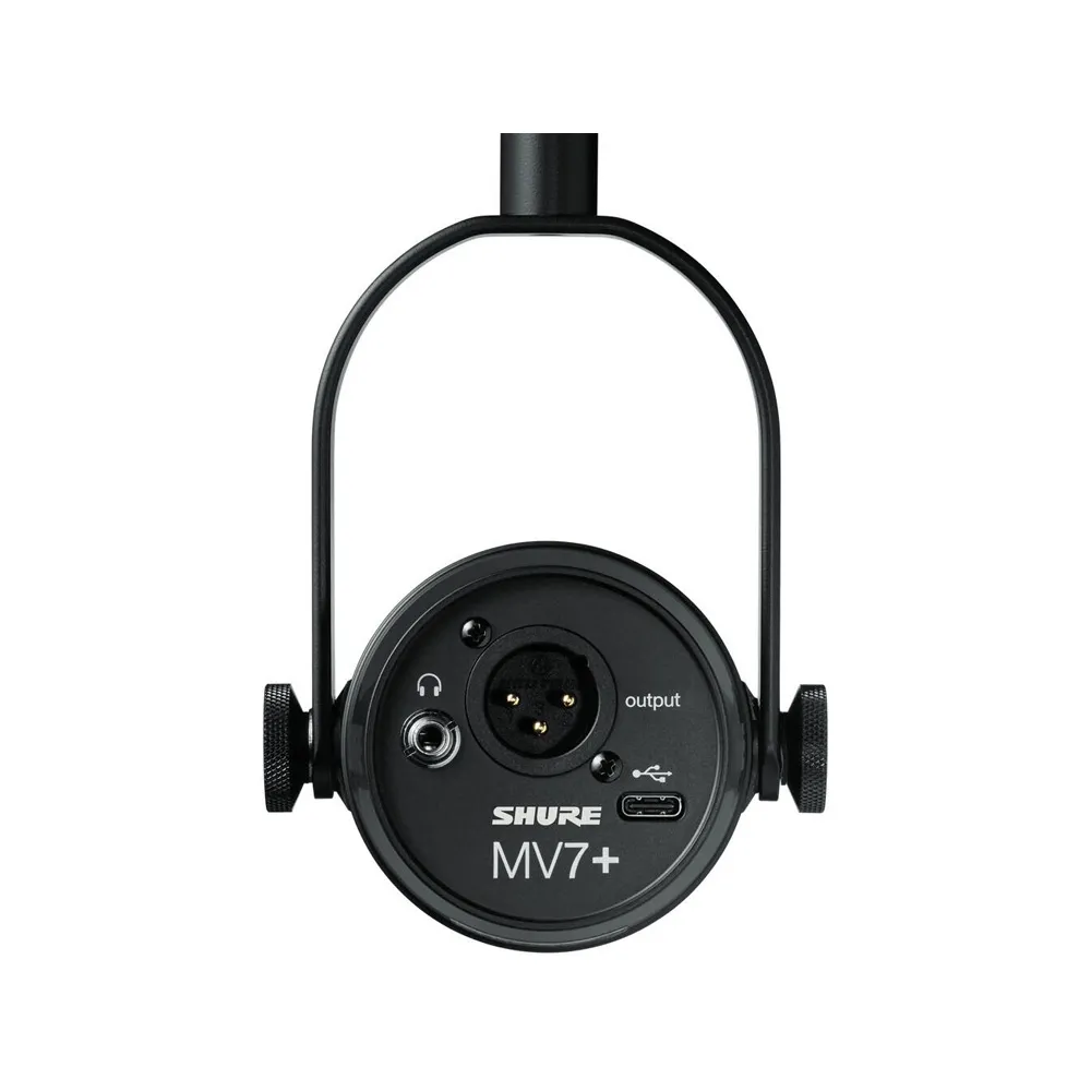 Shure MV7+ Dynamic Microphone – USB-C & XLR Podcast Mic for Streaming - LED Panel, Black