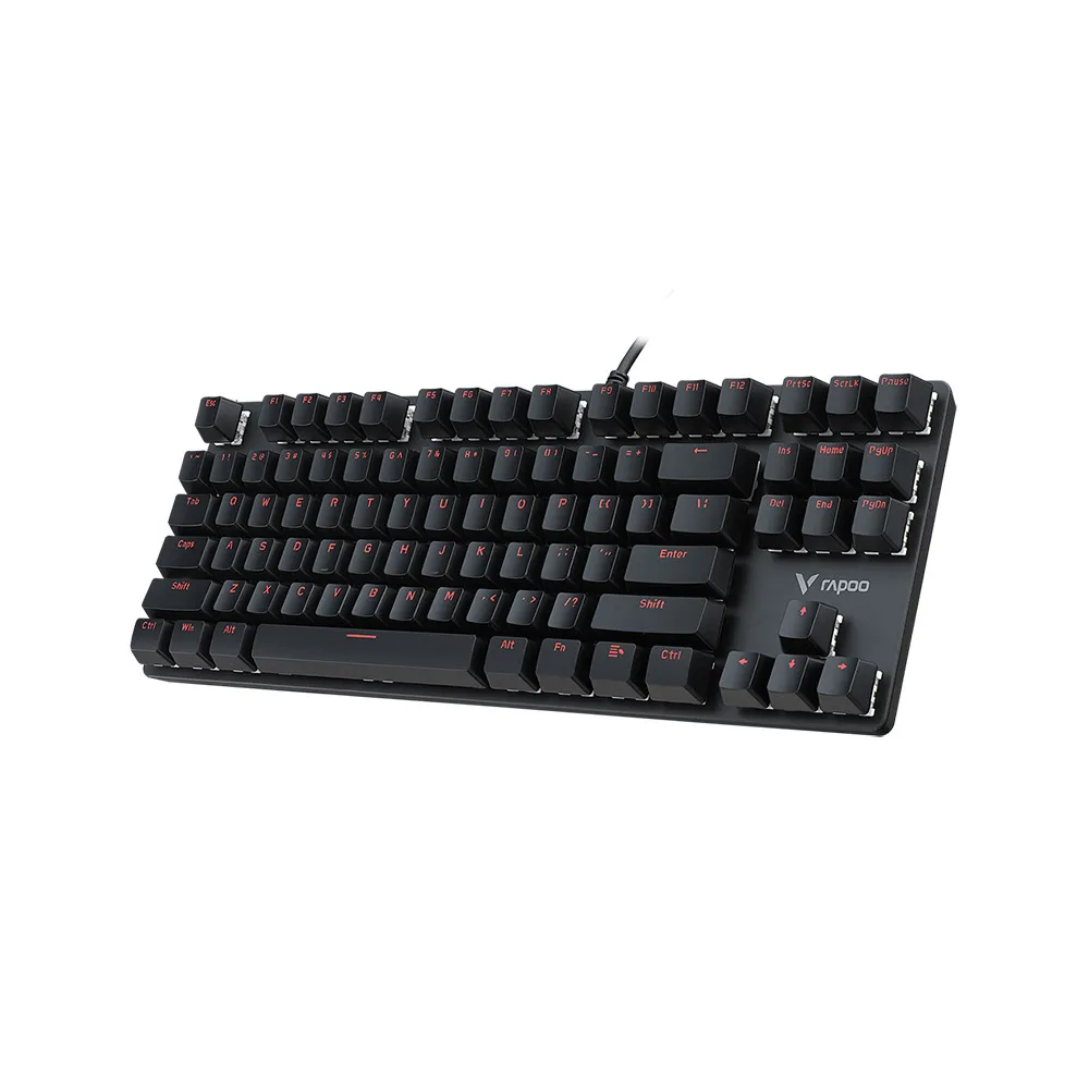 Rapoo V500 Mechanical Wired Gaming Keyboard, Alloy Wired Keyboard, Black Switches, Quick Response, Anti-Ghosting - Black
