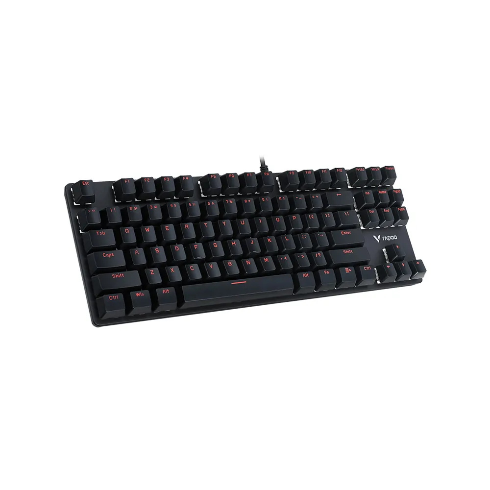 Rapoo V500 Mechanical Wired Gaming Keyboard, Alloy Wired Keyboard, Black Switches, Quick Response, Anti-Ghosting - Black