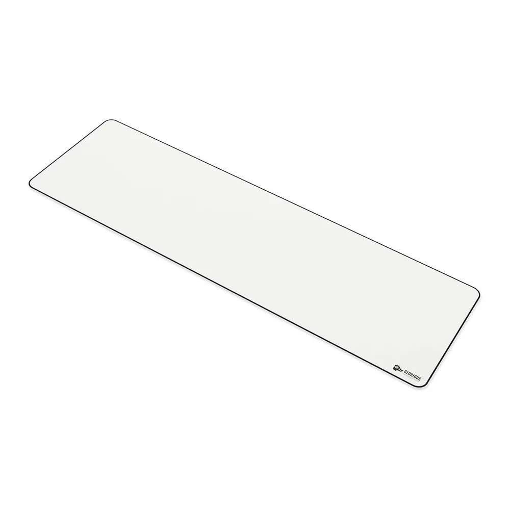 Glorious Extended Gaming Mouse Pad, Long Cloth Mousepad, Stitched Edges, 91x28x0.3cm - White