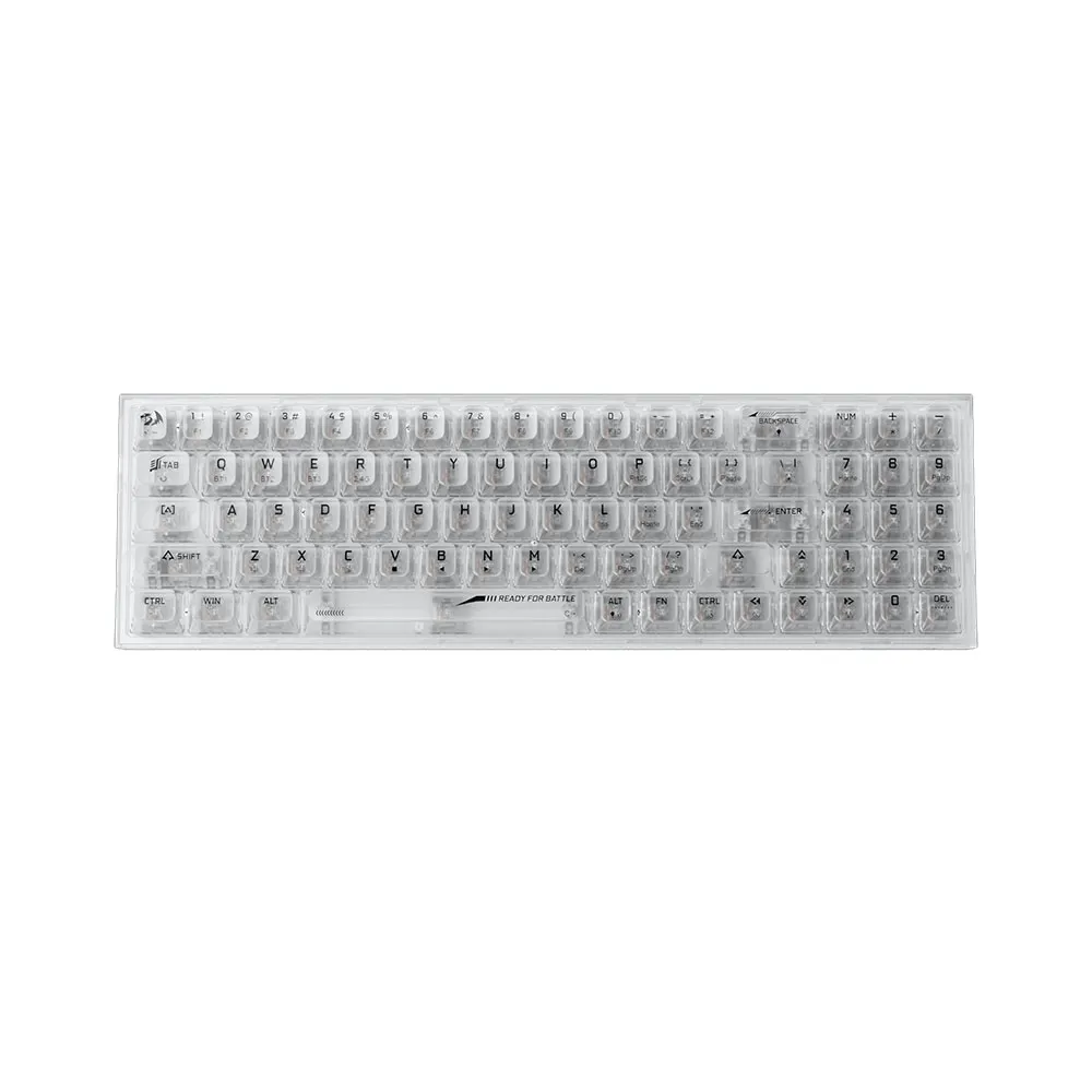 Redragon POLLUX K628 PRO 75% 3-Mode Wireless Hot-Swappable Full-Transparent Keyboard - White