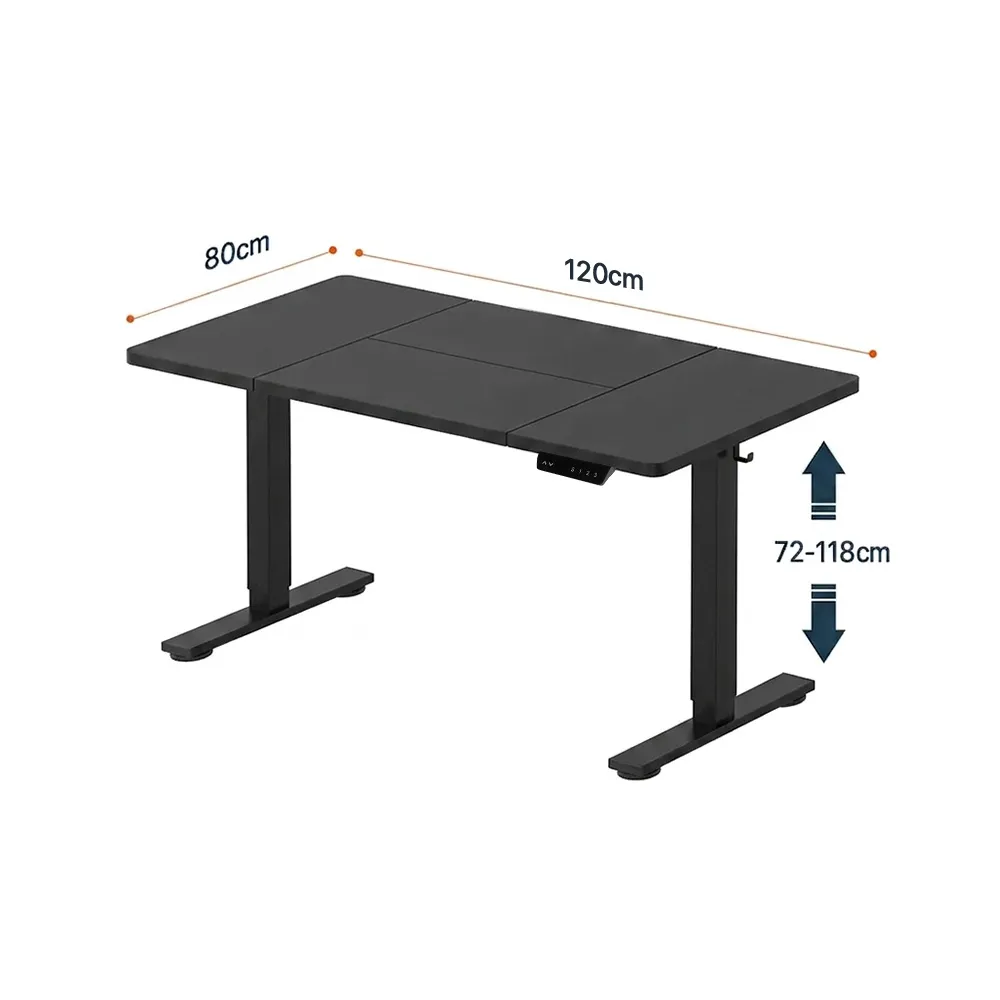 Home Desk electric desk- GD020 - MY04720 120-80cm / height 72-118cm - Black 