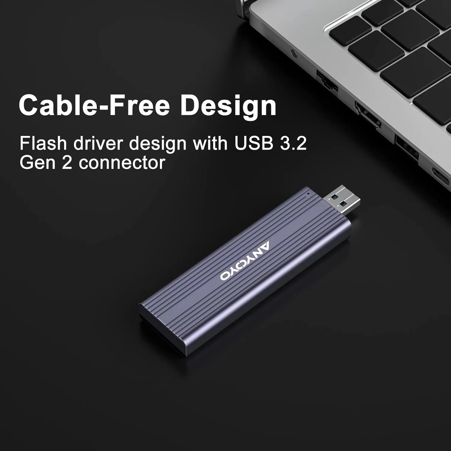 ANYOYO USB 3.2 Gen 2 10Gbps M.2 NVME/SATA SSD Enclosure with M-Key or M+B Key.