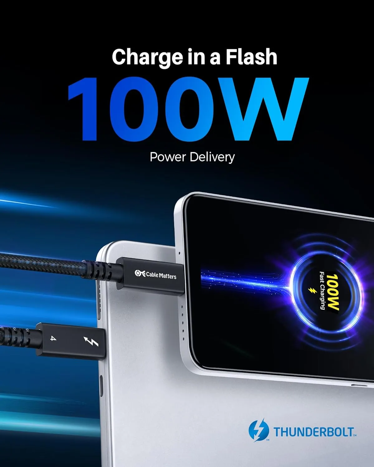 Braided 40Gbps Active Thunderbolt 4 Cable 2M