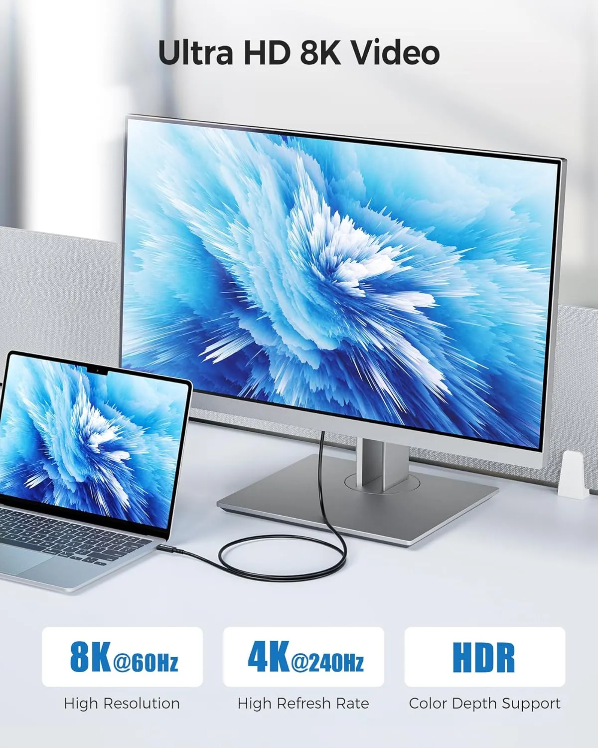 Braided 40Gbps Active Thunderbolt 4 Cable 2M