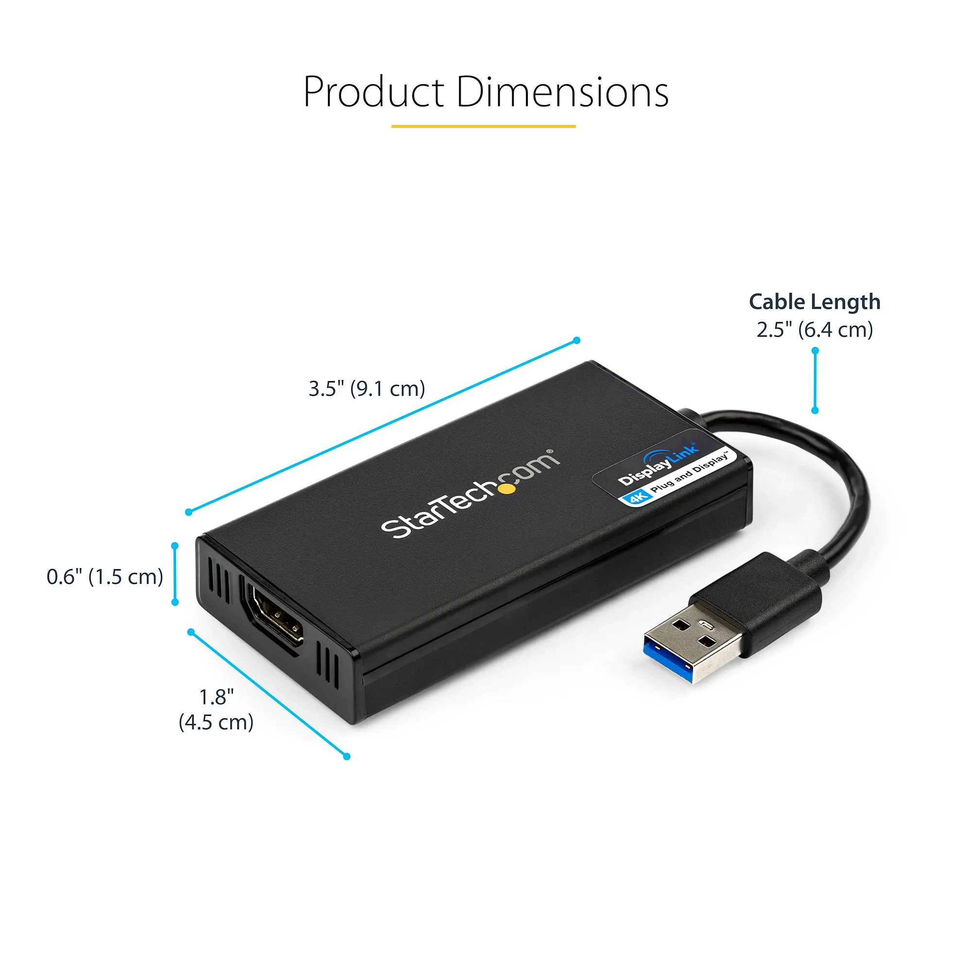 Startech.com USB 3.0 to HDMI Adapter, 4K 30Hz UHD, DisplayLink Certified