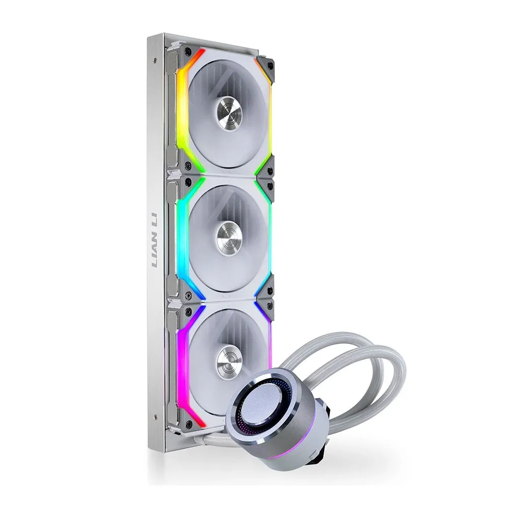 Lian Li GALAHAD AIO 360 RGB UNI FAN SL120 EDITION WHITE - Triple 120mm Addressable RGB Fans AIO CPU Liquid Cooler - GA-360SLA