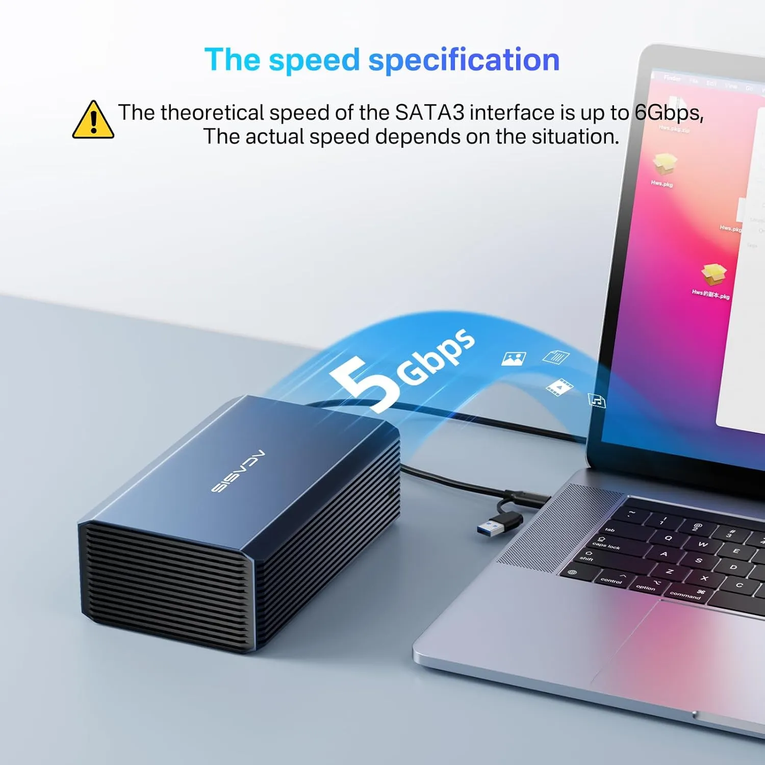 ACASIS External Dual-Drive RAID Enclosure with Cooling Fan for 2.5/3.5" HDD/SSD