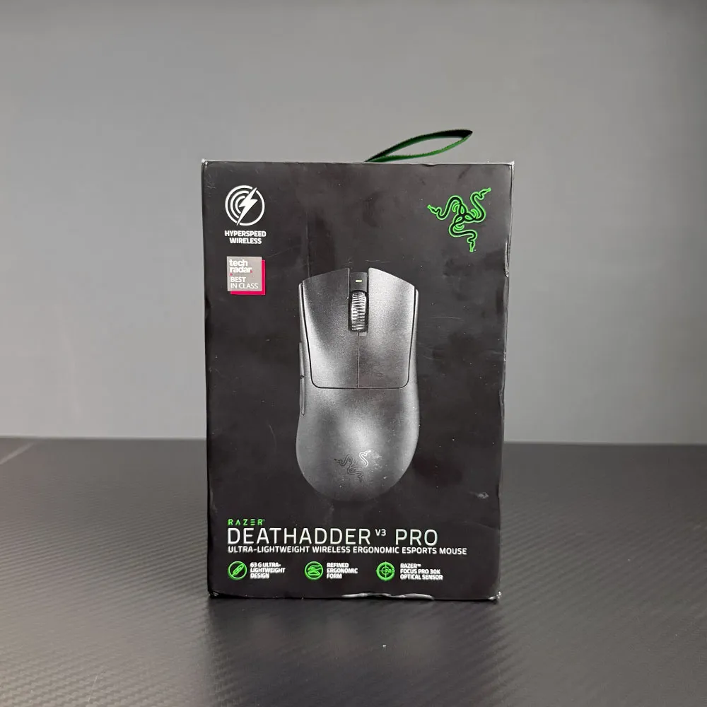 Razer DeathAdder V3 Pro Wireless Gaming Mouse, 63g Lightweight Ergonomic, 30K DPI Optical Sensor, 8 Programmable Controls, Up to 90 Hr Battery - Open Box