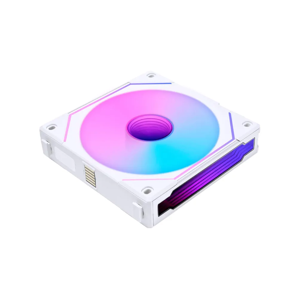 Lian Li UNI Fan SL-Infinity 120 Reverse Blade, ARGB Fan, Infinity Mirror-Cable Management, Customizable Lighting Effects - White