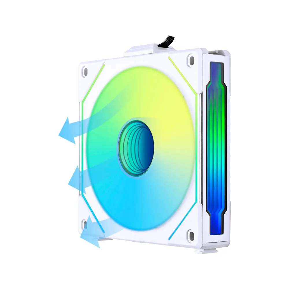Lian Li UNI Fan SL-Infinity 120 Reverse Blade, ARGB Fan, Infinity Mirror-Cable Management, Customizable Lighting Effects - White 2