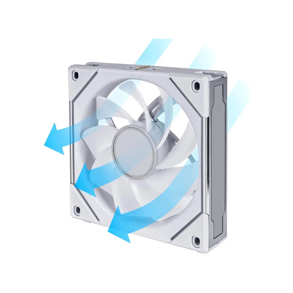 Lian Li UNI Fan SL-Infinity 120 Reverse Blade, ARGB Fan, Infinity Mirror-Cable Management, Customizable Lighting Effects - White