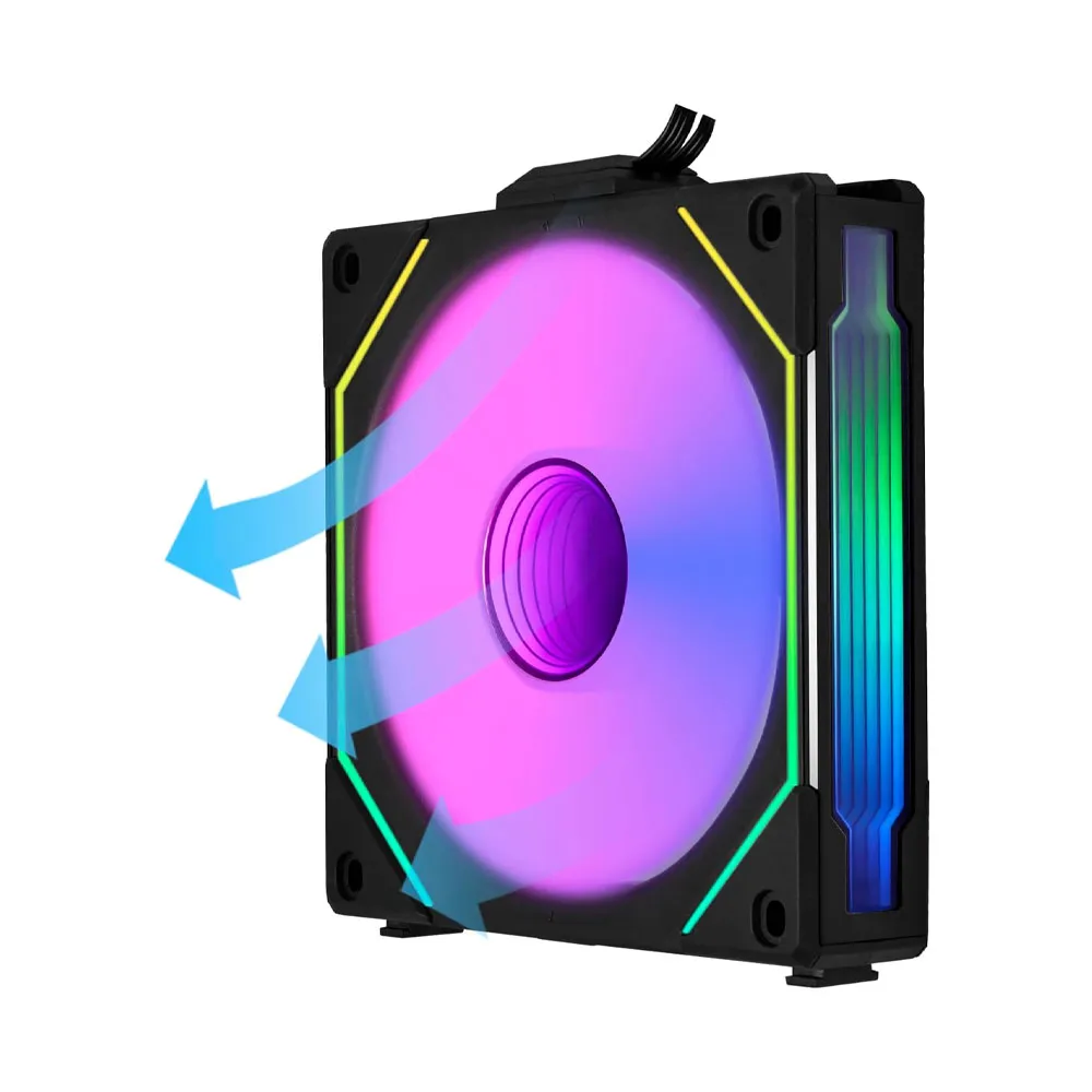 Lian Li UNI Fan SL-Infinity 120 Reverse Blade, ARGB Fan, Infinity Mirror-Cable Management, Customizable Lighting Effects - Black