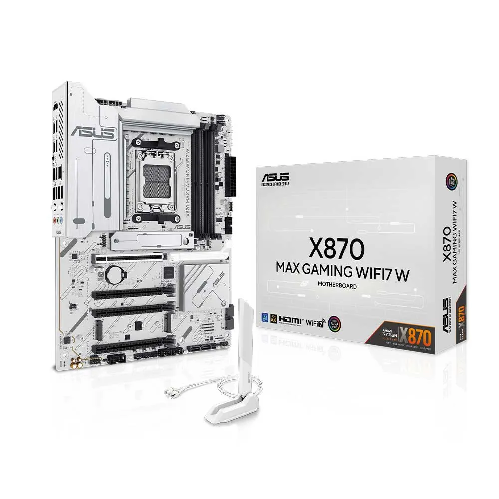 Asus X870 Max ATX Gaming WiFi7, AM5, DDR5, Ai Ready - White