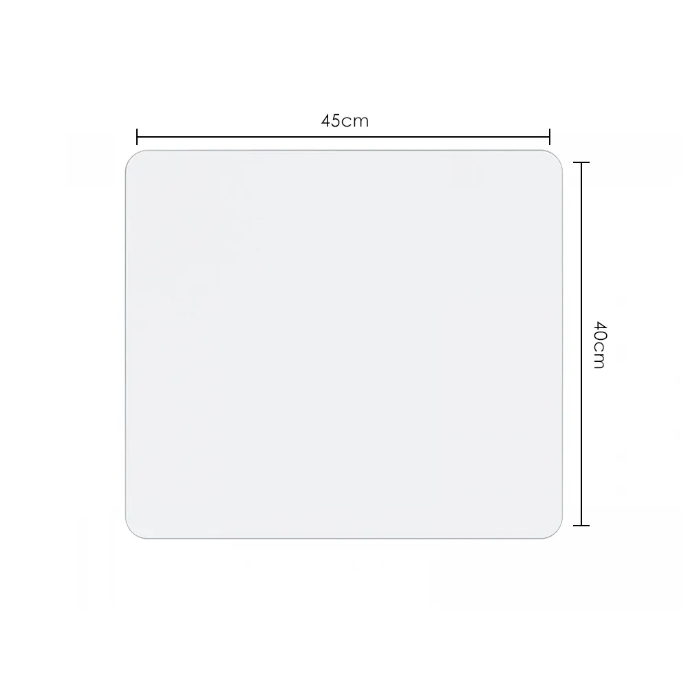 Tempered Glass Gaming Mouse Pad 40x45x4cm Ultra-smooth Micro-etched Surfaces Non-slip Rubber Base - White
