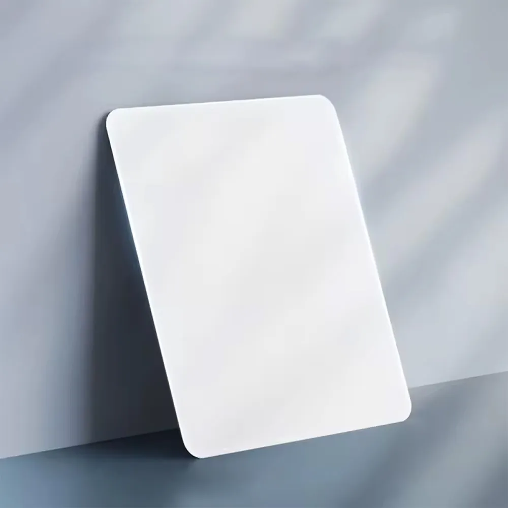 Tempered Glass Gaming Mouse Pad 40x45x4cm Ultra-smooth Micro-etched Surfaces Non-slip Rubber Base - White