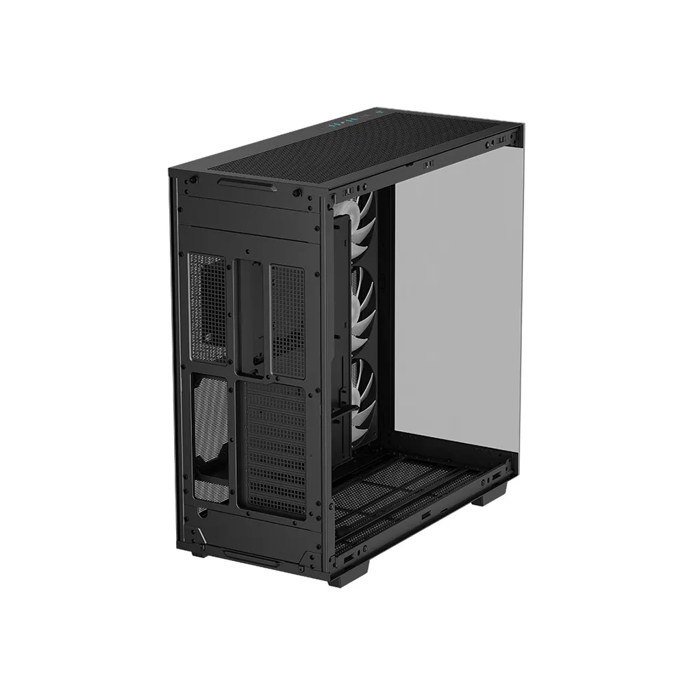 DeepCool CH780, ATX Dual-Chamber 3 x 140mm PWM ARGB Fans Pre-Installed Full Tower Gaming PC Case Panoramic Glass Panels 420mm Radiator - Black