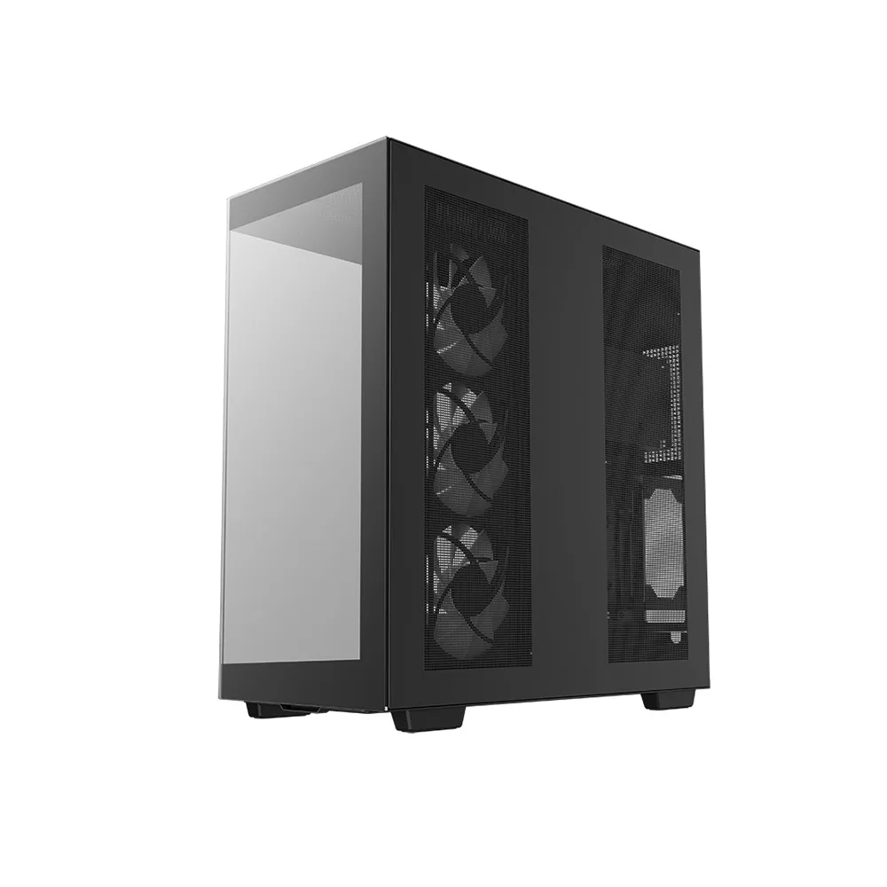 DeepCool CH780, ATX Dual-Chamber 3 x 140mm PWM ARGB Fans Pre-Installed Full Tower Gaming PC Case Panoramic Glass Panels 420mm Radiator - Black