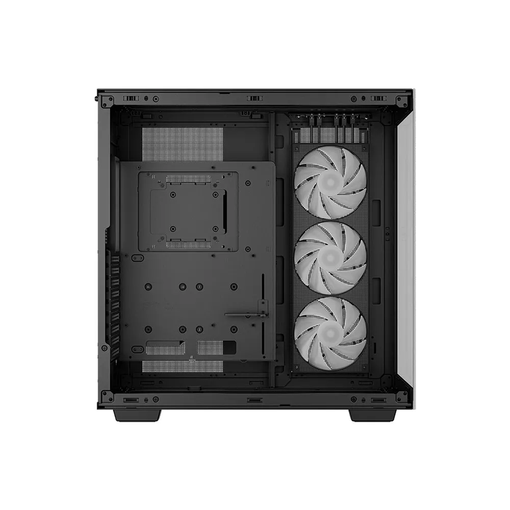 DeepCool CH780, ATX Dual-Chamber 3 x 140mm PWM ARGB Fans Pre-Installed Full Tower Gaming PC Case Panoramic Glass Panels 420mm Radiator - Black