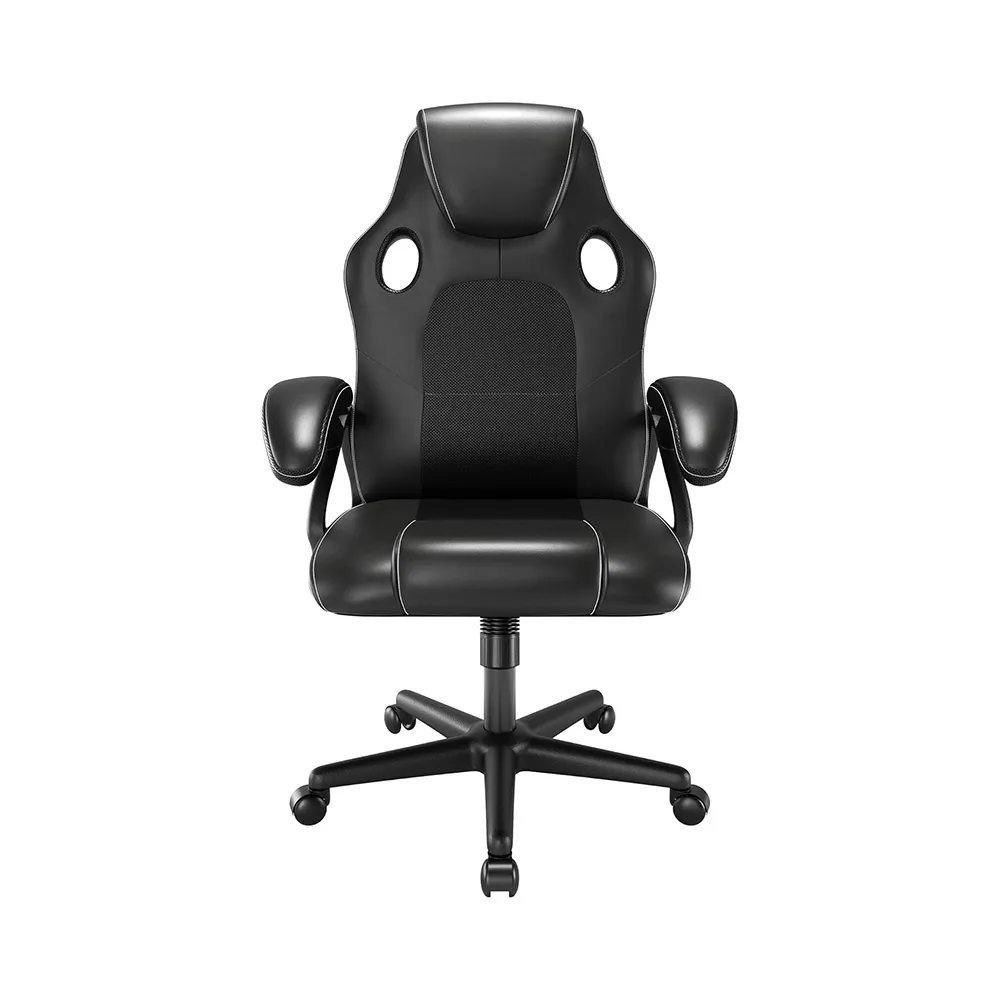 Play haha. Gaming chair Office Desk Swivel chair Computer Work chair Ergonomic Racing chair Leather PC gaming chair - Black