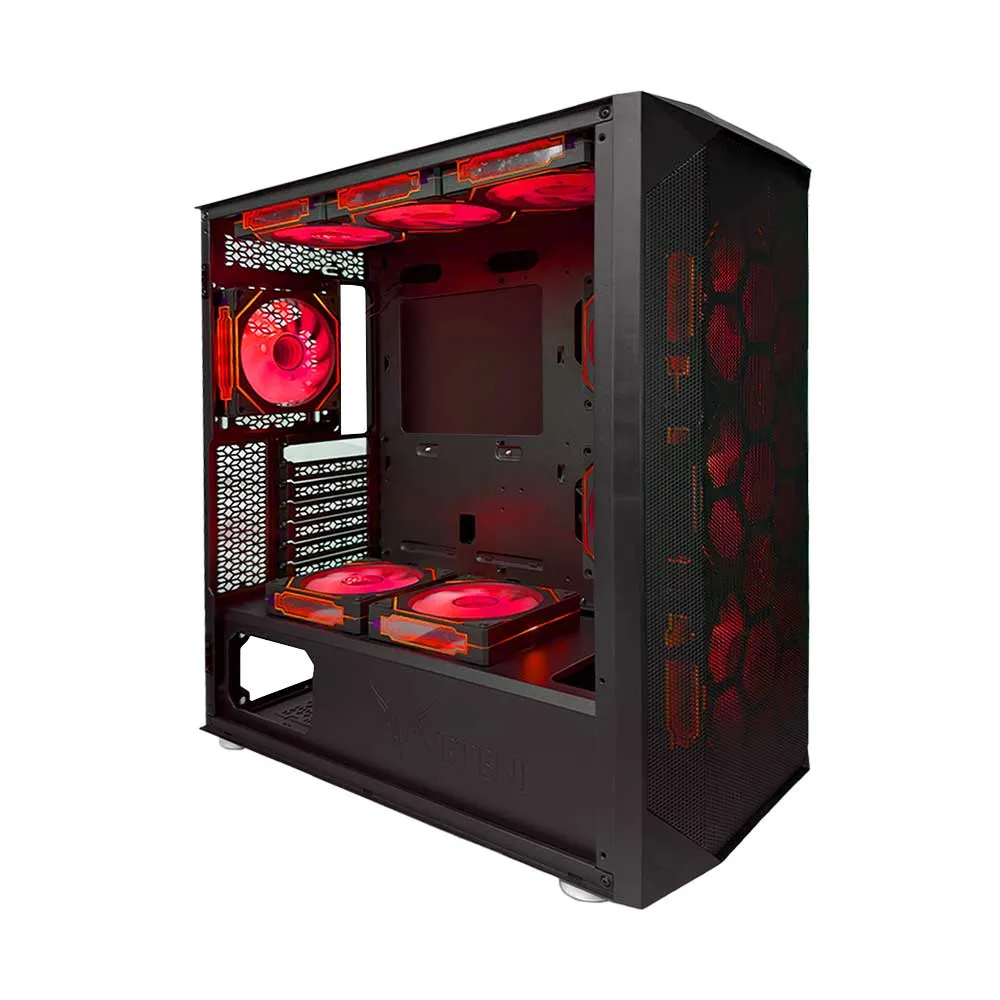 WJCOOLMAN Wanjia 360 Front Mesh +11 RGB Fnas, E-ATX/ATX/M-ATX/MINI-ITX, S360 Radiator, Silent - Black