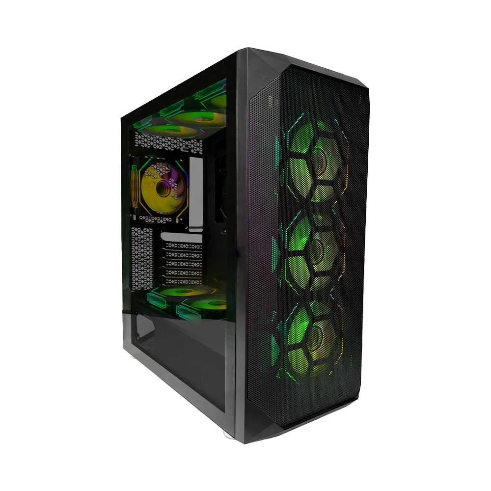 WJCOOLMAN Wanjia 360 Front Mesh +11 RGB Fnas, E-ATX/ATX/M-ATX/MINI-ITX, S360 Radiator, Silent - Black