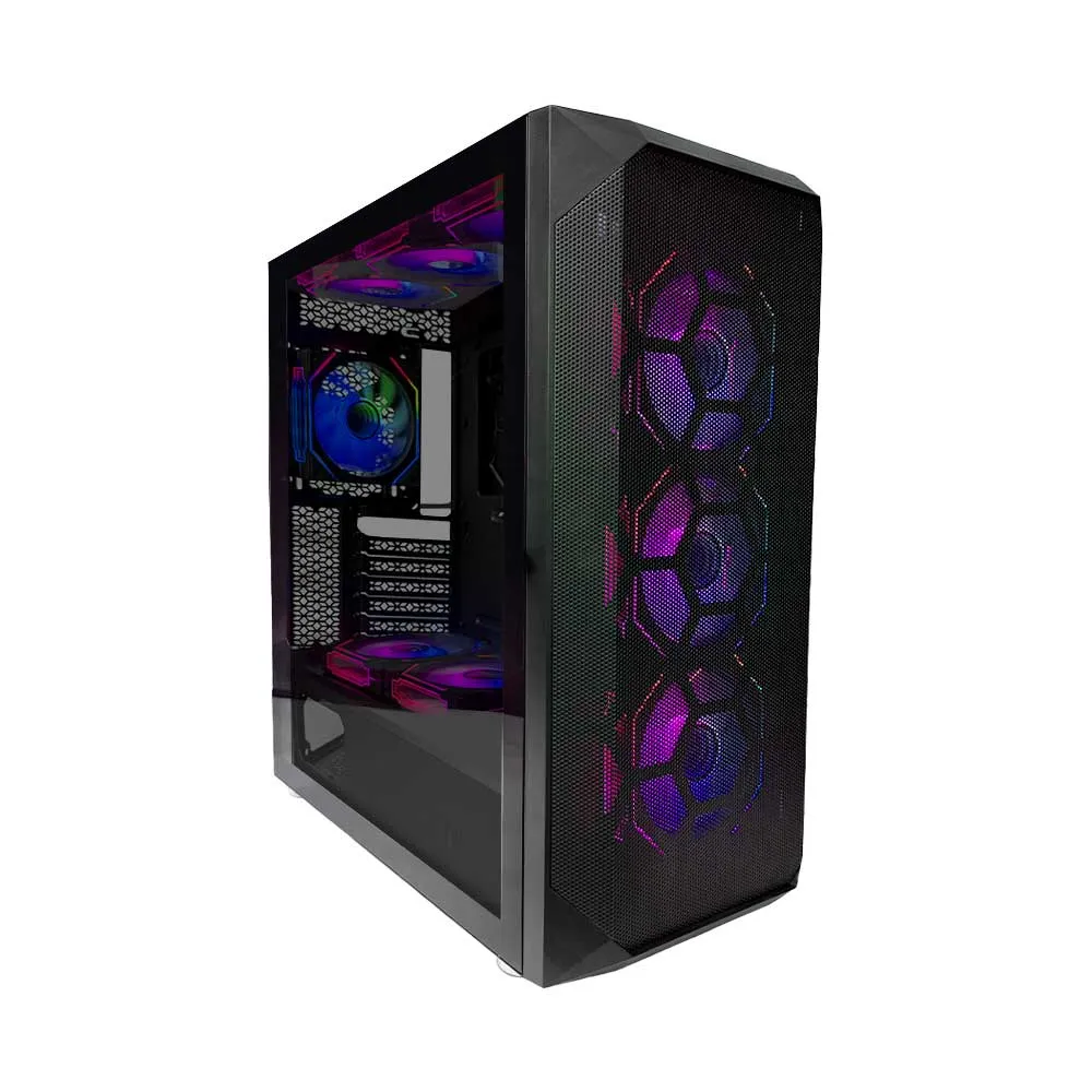 WJCOOLMAN Wanjia 360 Front Mesh +11 RGB Fnas, E-ATX/ATX/M-ATX/MINI-ITX, S360 Radiator, Silent - Black
