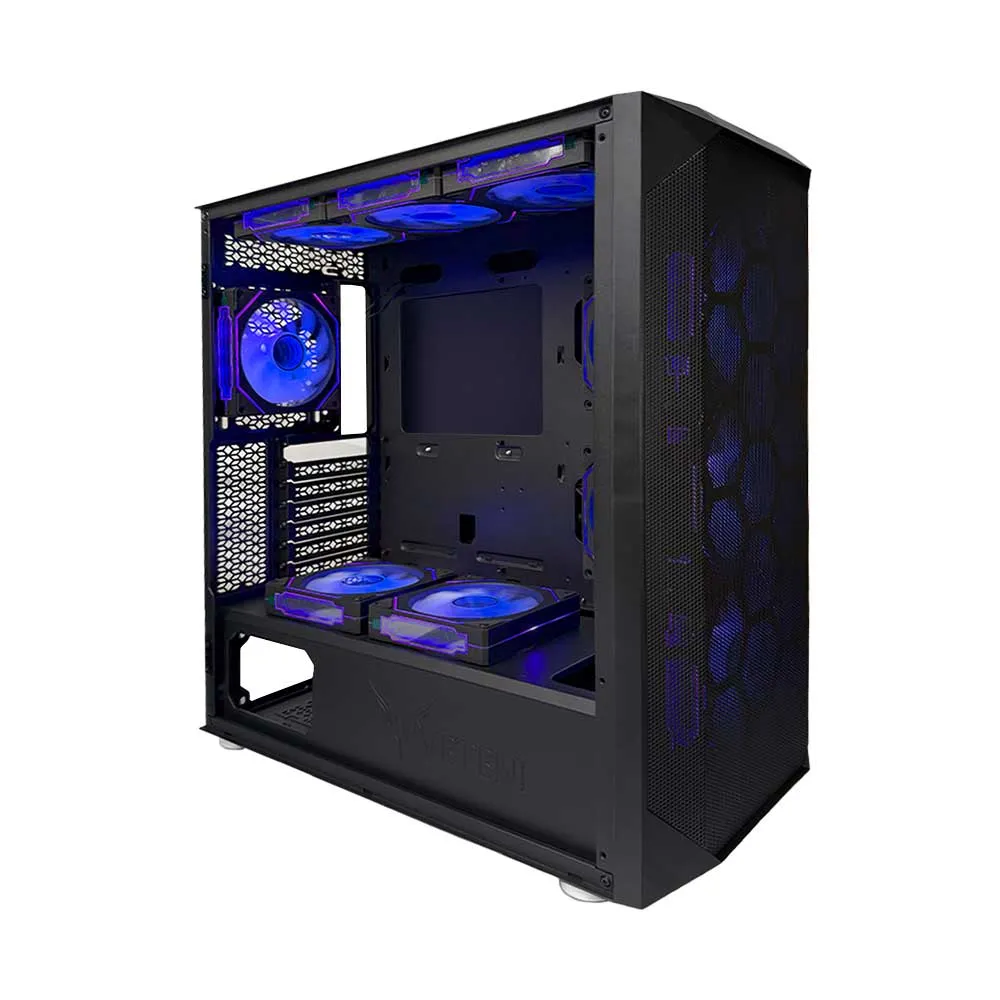WJCOOLMAN Wanjia 360 Front Mesh +11 RGB Fnas, E-ATX/ATX/M-ATX/MINI-ITX, S360 Radiator, Silent - Black