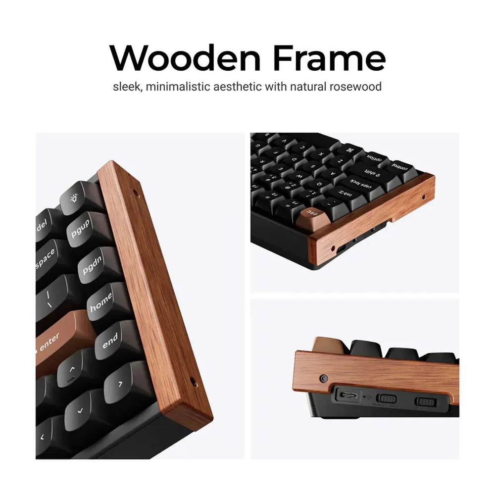 Keychron K2 HE QMK Wireless Gaming Custom Mechanical Keyboard, 2.4 GHz/Bluetooth/Wired 75% Layout Hot-Swappable Programmable RGB Backlit Gateron Magnetic Switches - Black