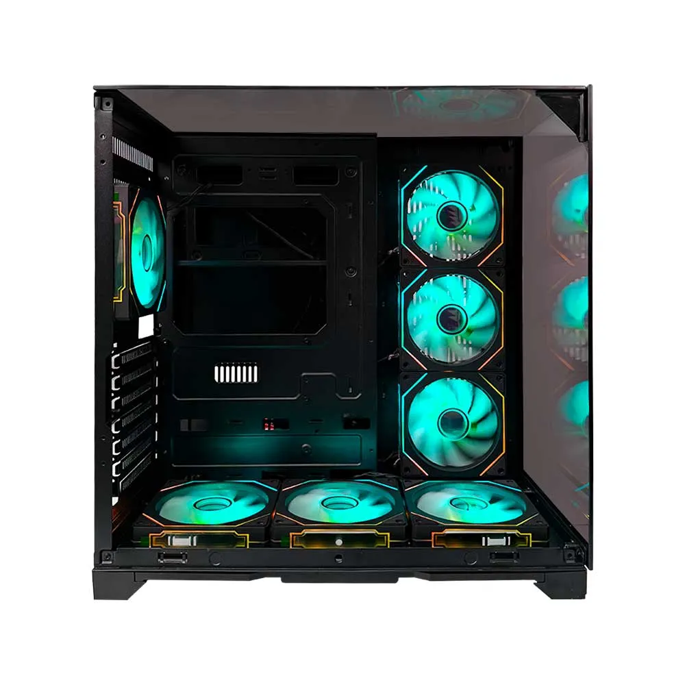 Skyrim S3 paanoramic Sunroof Chassis with 7 RGB Fans , ATX/M-ATX/ITX, S/360 Radiator, GPU S/400MM Length - Black