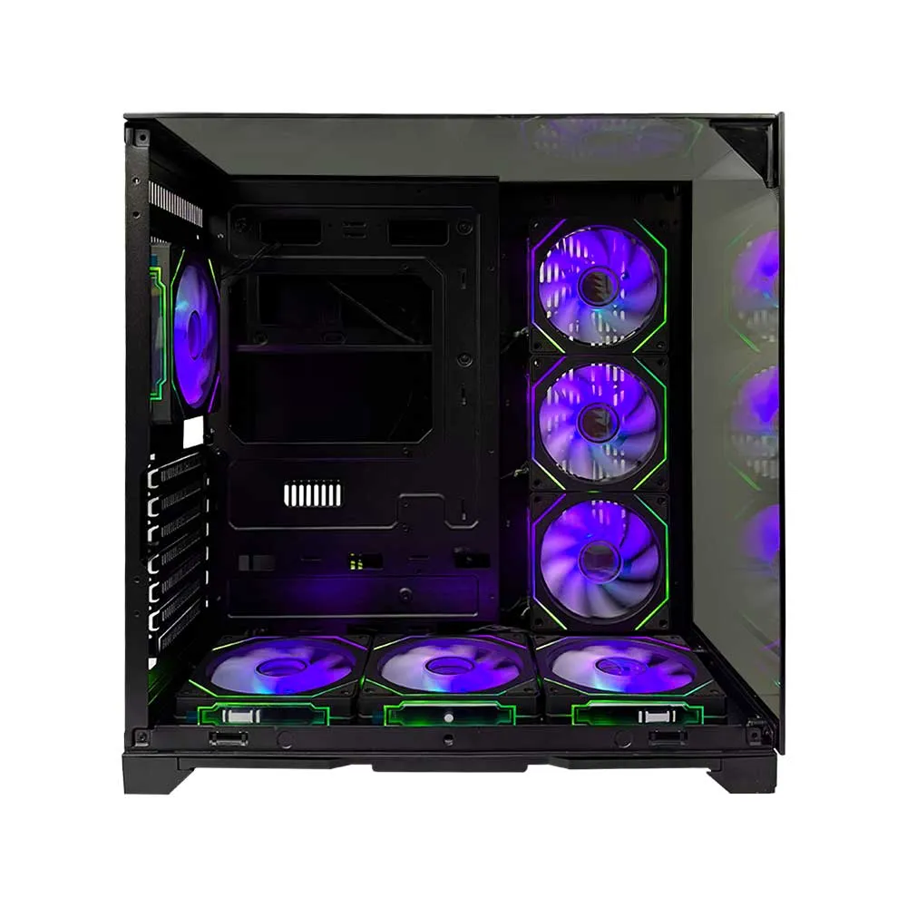Skyrim S3 paanoramic Sunroof Chassis with 7 RGB Fans , ATX/M-ATX/ITX, S/360 Radiator, GPU S/400MM Length - Black