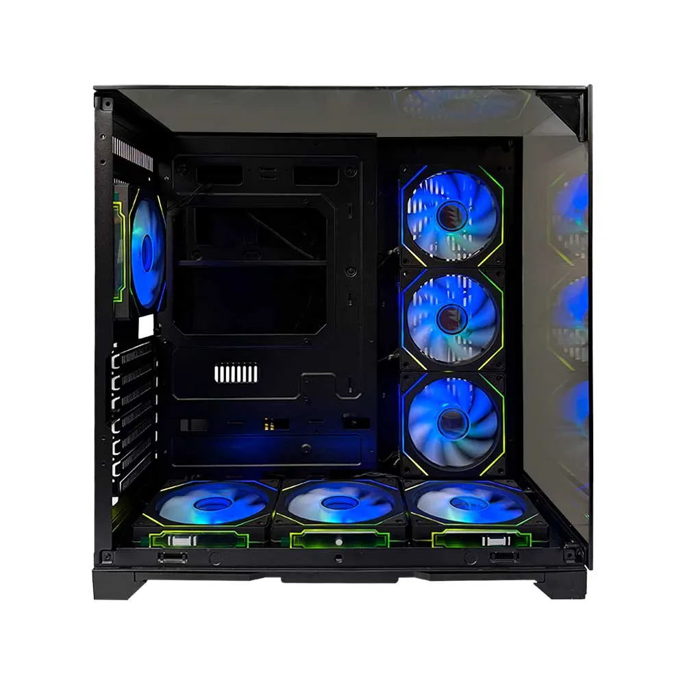 Skyrim S3 paanoramic Sunroof Chassis with 7 RGB Fans , ATX/M-ATX/ITX, S/360 Radiator, GPU S/400MM Length - Black