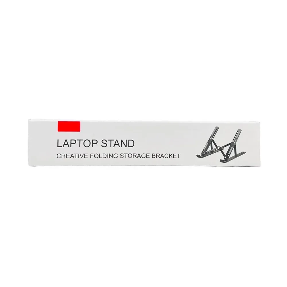 Laptop Stand Creative Foldable Storage Bracket Height Adjustable Desktop Aluminum Folding - Black