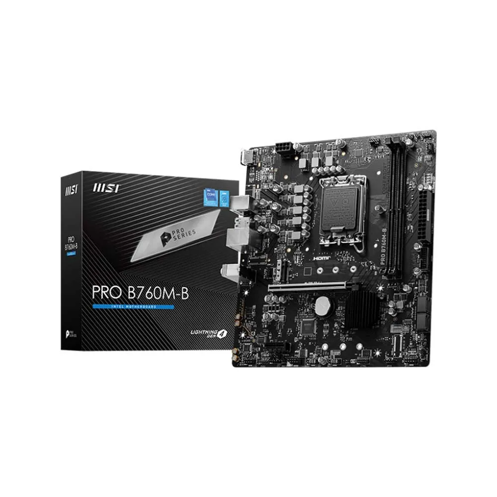 MSI B760M-B DDR4 LGA 1700 64GB HDMI mATX Motherboard
