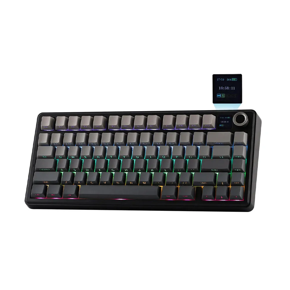 EPOMAKER X Aula F75 MAX Wireless with TFT Screen and Knob - Black Gradient