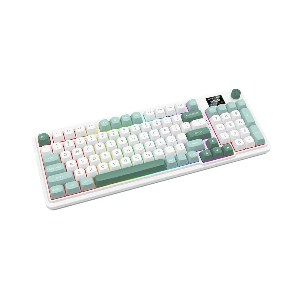 Redragon Galatin Pro K719WG-RGB-Pro - Tri Mode - Mont mambo Switch - LCD - green/white