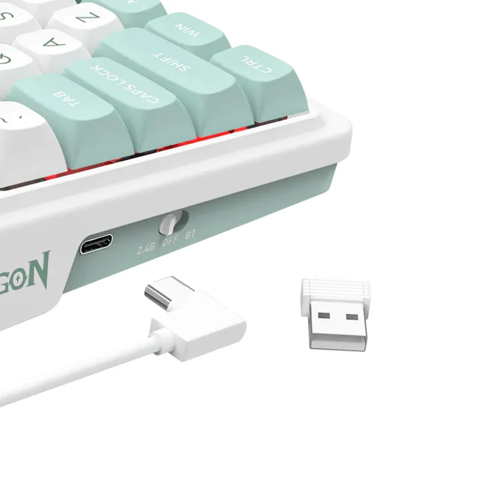 Redragon Galatin Pro K719WG-RGB-Pro - Tri Mode - Mont mambo Switch - LCD - green/white