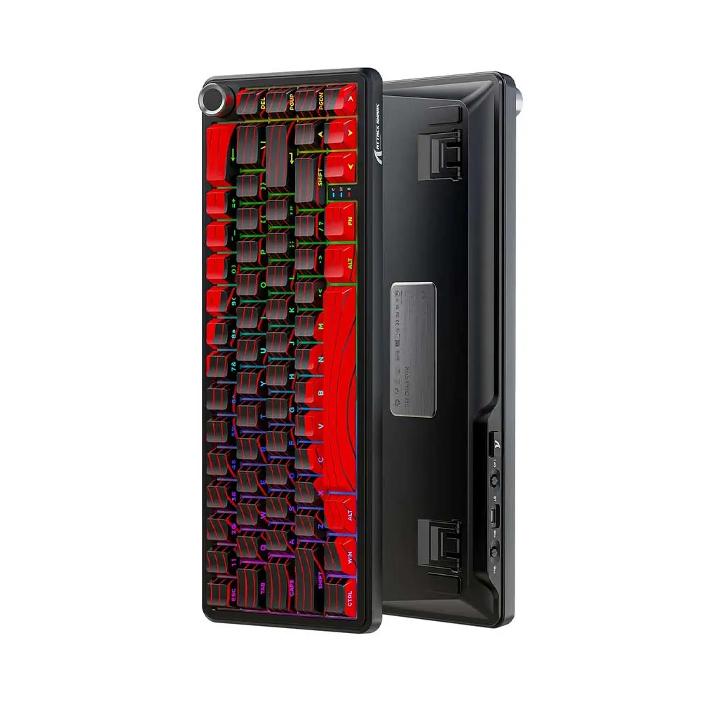 ATTACK SHARK X65PRO HE Rapid Trigger Magnetic Mechanical Keyboard, 60% Hot Swappable, Tri-Mode RGB, 8KHz Polling Rate - Black Red