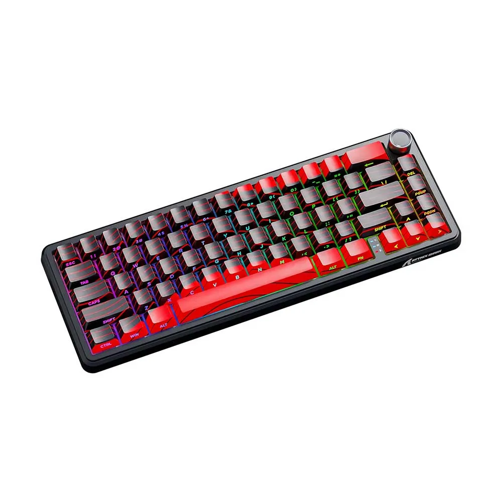 ATTACK SHARK X65PRO HE Rapid Trigger Magnetic Mechanical Keyboard, 60% Hot Swappable, Tri-Mode RGB, 8KHz Polling Rate - Black Red