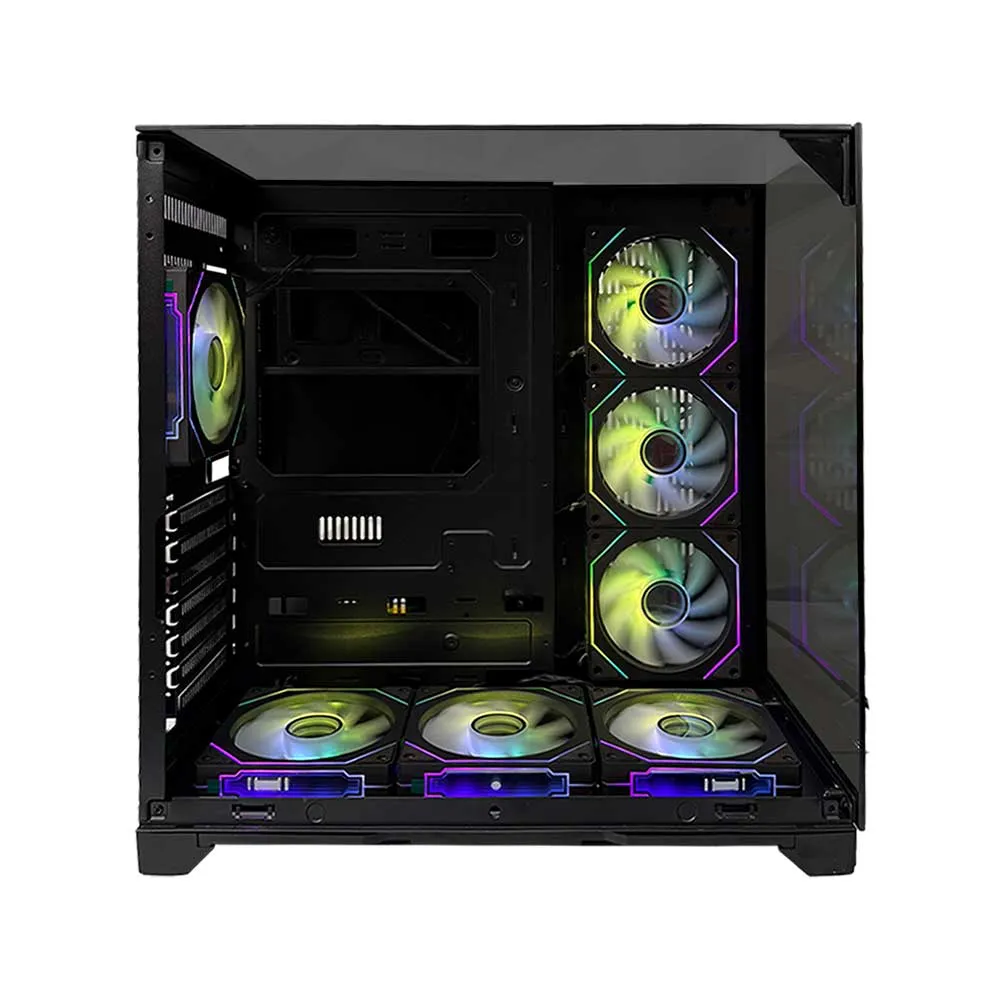 Skyrim S3 paanoramic Sunroof Chassis with 7 RGB Fans , ATX/M-ATX/ITX, S/360 Radiator, GPU S/400MM Length - Black