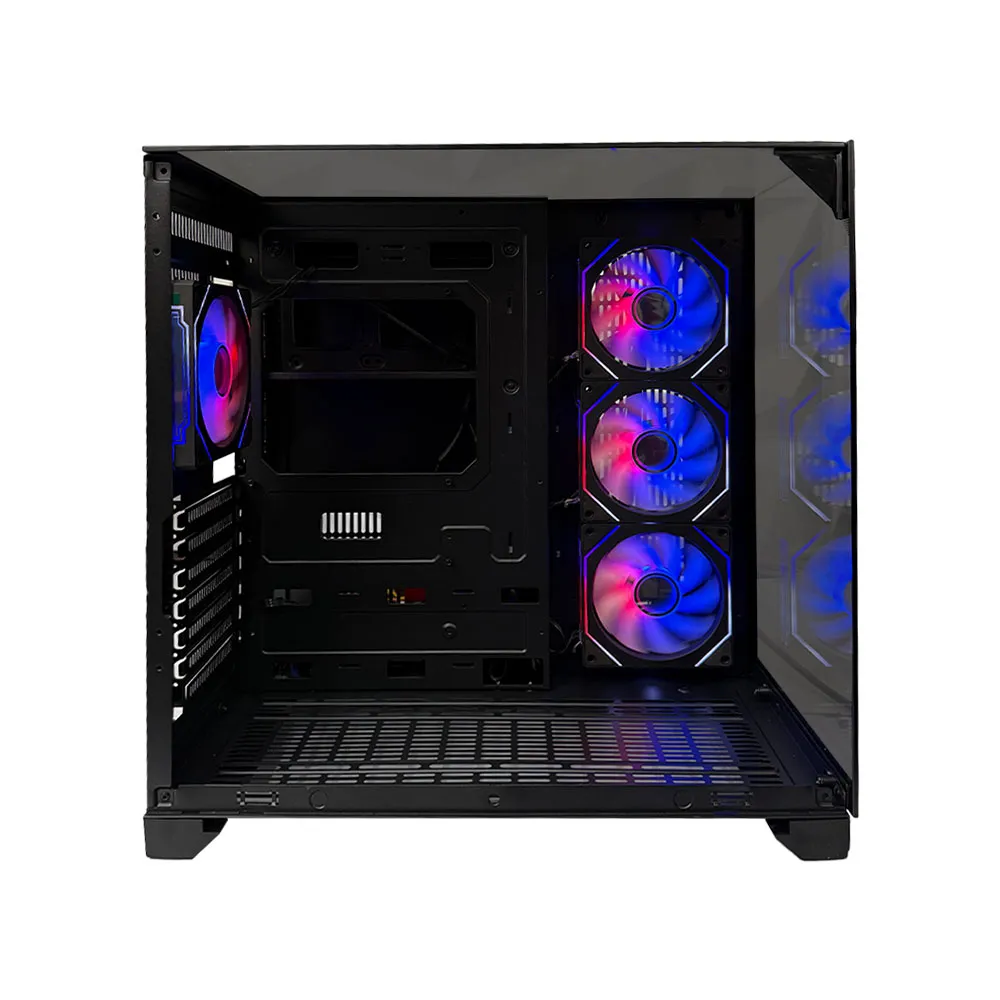 Skyrim S3 paanoramic Sunroof Chassis with 4 RGB Fans , ATX/M-ATX/ITX, S/360 Radiator, GPU S/400MM Length - Black