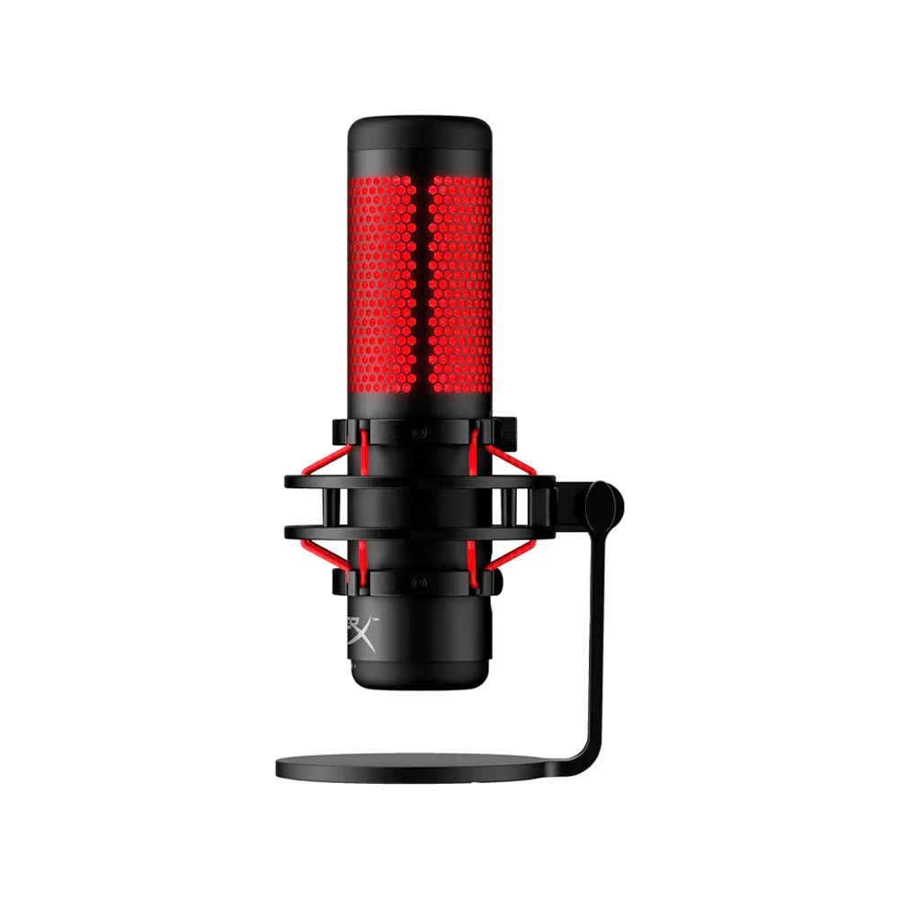HyperX QuadCast - USB Condenser Gaming Microphone, for PC, PS4, PS5 and Mac, Anti-Vibration Shock Mount, Red LED - OPEN BOX