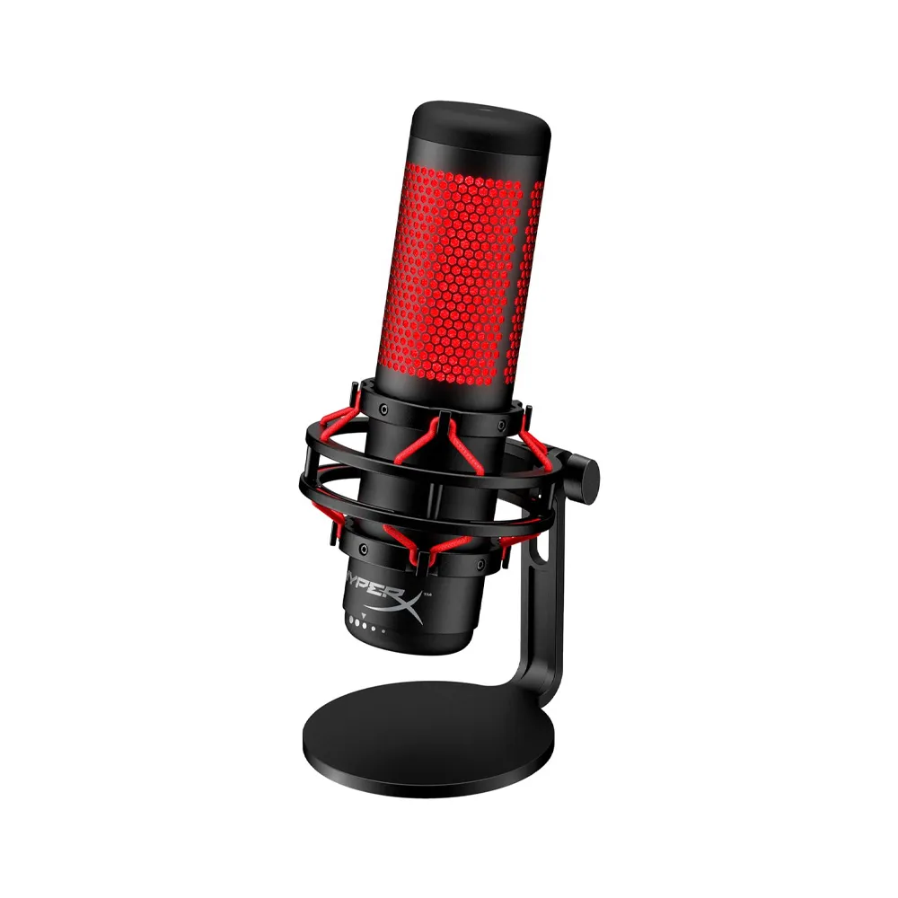 HyperX QuadCast - USB Condenser Gaming Microphone, for PC, PS4, PS5 and Mac, Anti-Vibration Shock Mount, Red LED - OPEN BOX