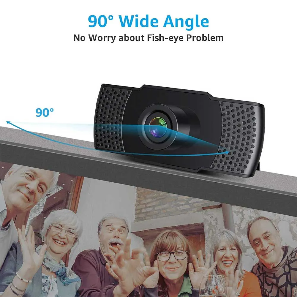 Webcam 1080P Good Quality USB 2.0 Noise-Cancelling Web Camera Plug and Play - Used No Box