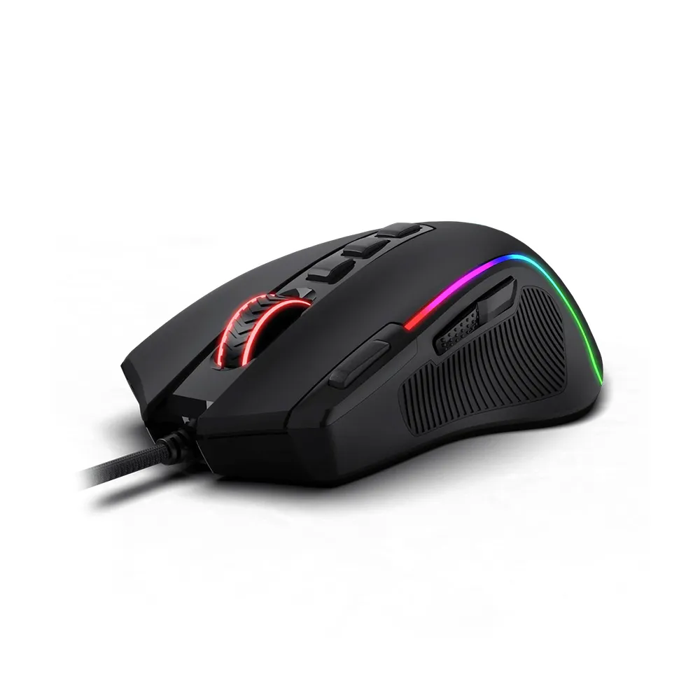 Redragon Predator M612-RGB Gaming Mouse, 8000DPI Wired, 11 Programmable Buttons & 5 Backlit Modes - Black